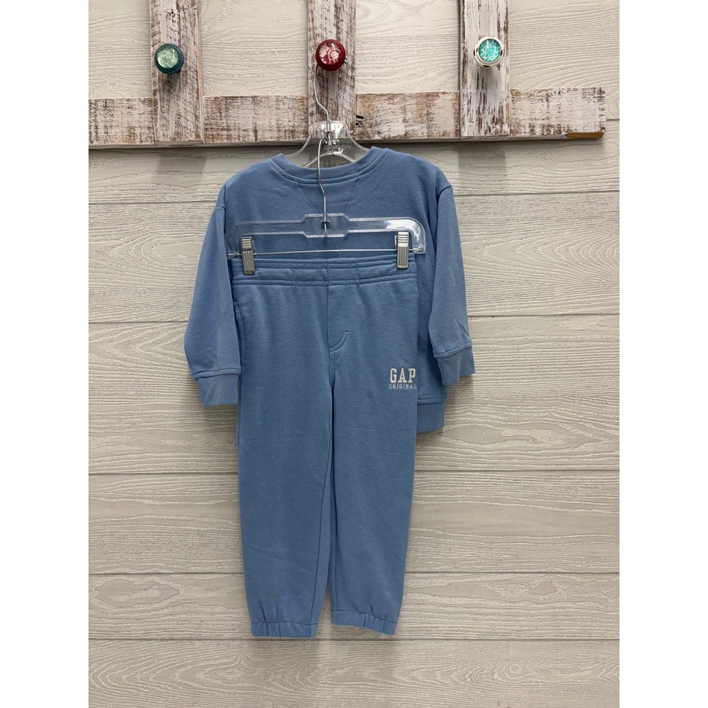 GAP Kids Boys 2 PC Pant Set 5T Blue Monster Truck Sweatshirt Joggers 1969 NEW - Picture 2 of 7